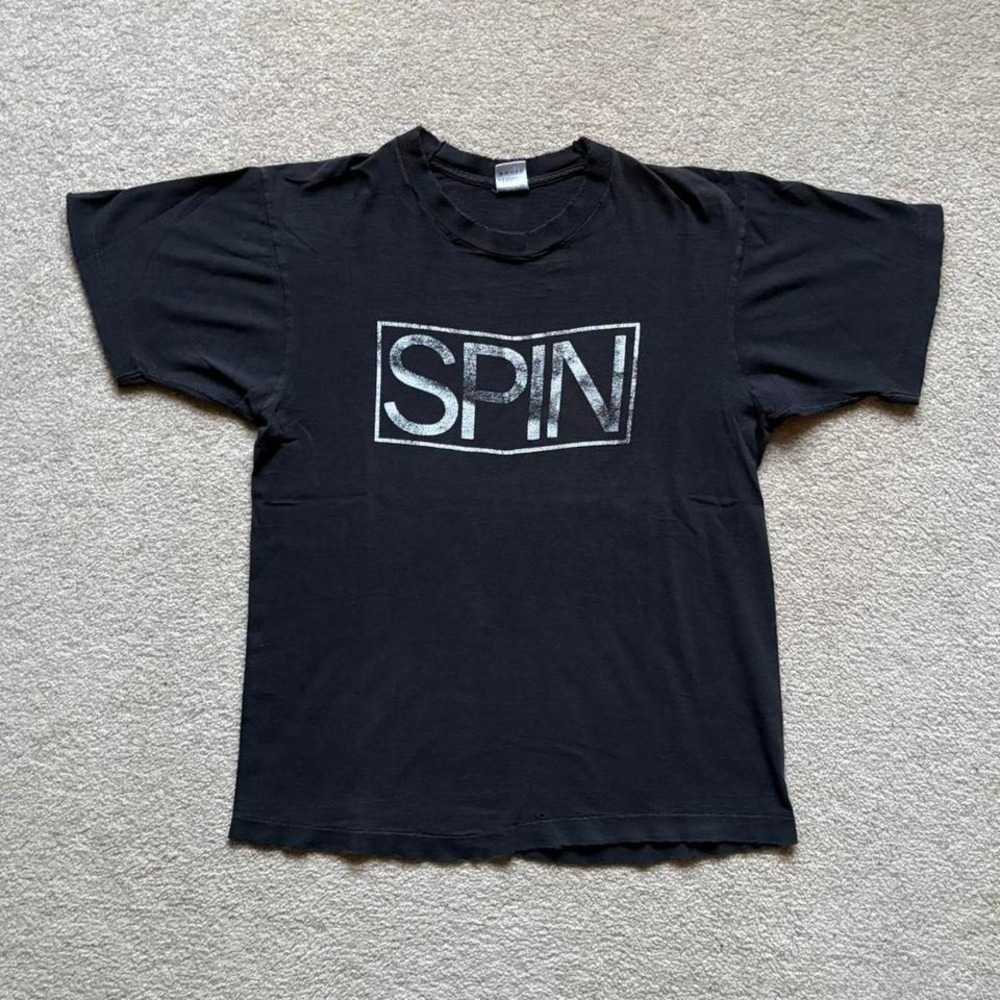 Vtg Spin Music Magazine Promo T-Shirt Faded Distressed‎ Large 90s Grunge Punk